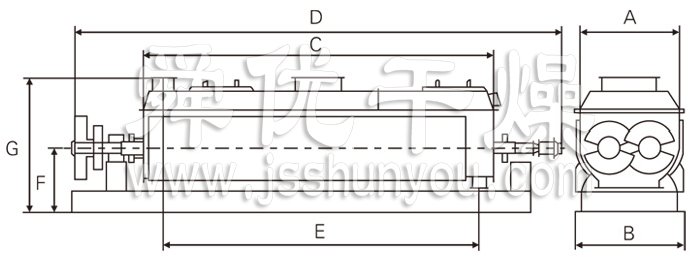空心槳葉干燥機(jī)結(jié)構(gòu)示意圖 空心槳葉干燥機(jī)結(jié)構(gòu)示意圖